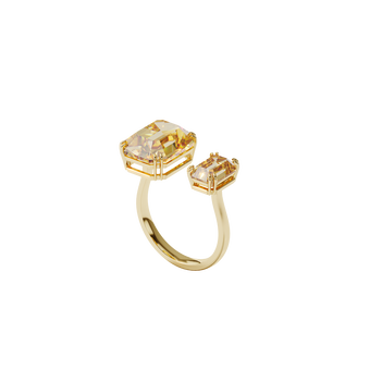 Millenia cocktail ring, Square cut crystals, Yellow, Gold-tone plated swarovski millenia cocktail ring  square cut crystals  yellow  gold tone plated
